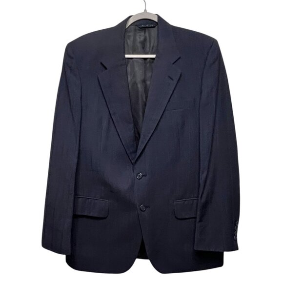 Burberry Mens Suit Jacket Blazer Sportcoat Blue Windowpane No size‎ tag - 46? - Picture 1 of 11
